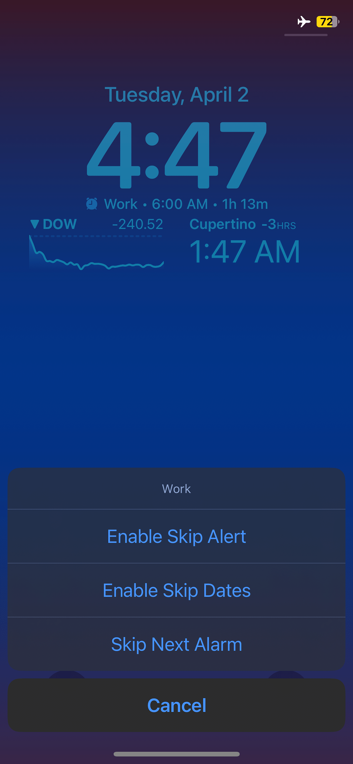 NextAlarmSX Tweak Screenshot