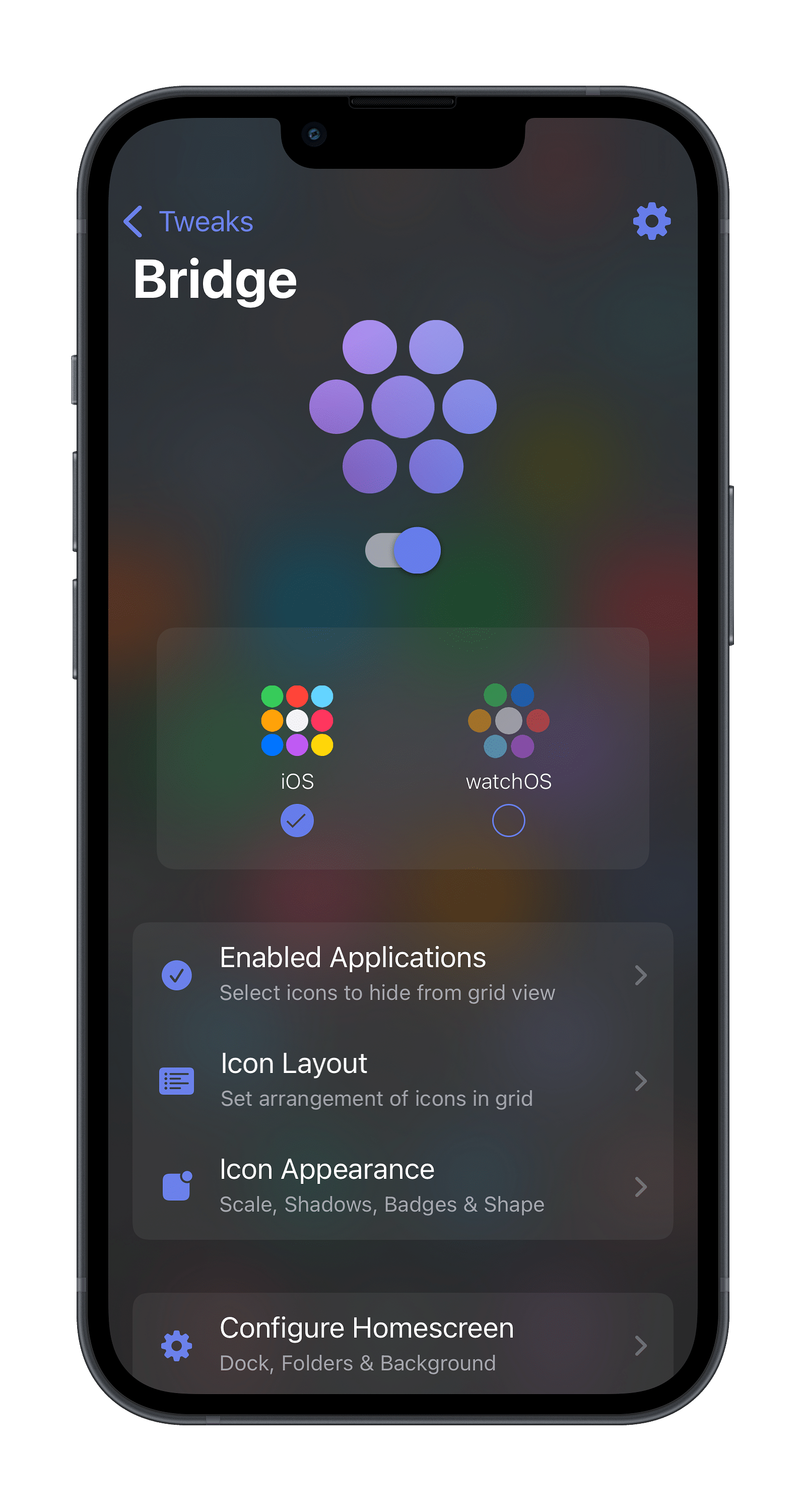 Bridge Tweak Screenshot